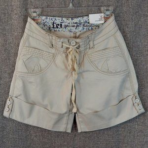 L.e.i. Shorts Jr Sz 0 Beige NWT Drawstring Waist